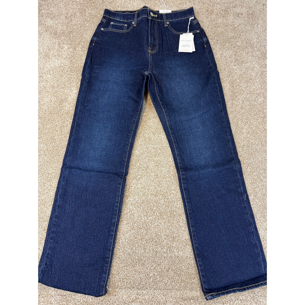 NEW Free Assembly Womens High Rise Straight Leg Ankle Jeans Dream Wash Blue 4